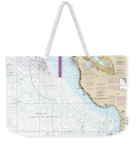 Nautical Chart-18680 Point Sur-san Francisco - Weekender Tote Bag