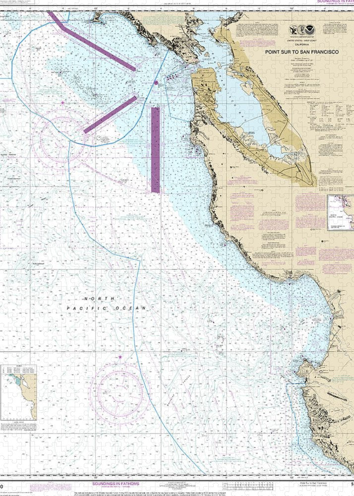 Nautical Chart-18680 Point Sur-san Francisco - Puzzle