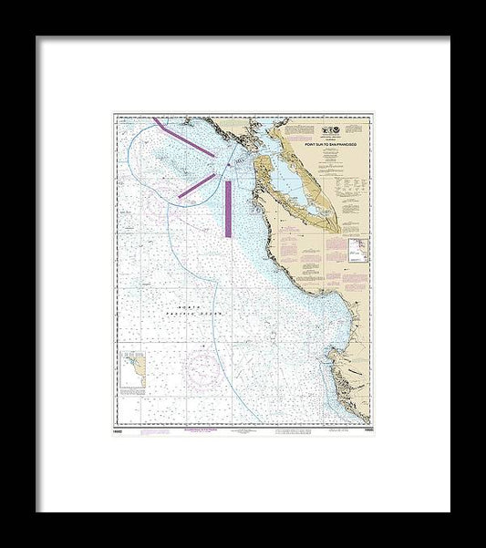 A beuatiful Framed Print of the Nautical Chart-18680 Point Sur-San Francisco by SeaKoast