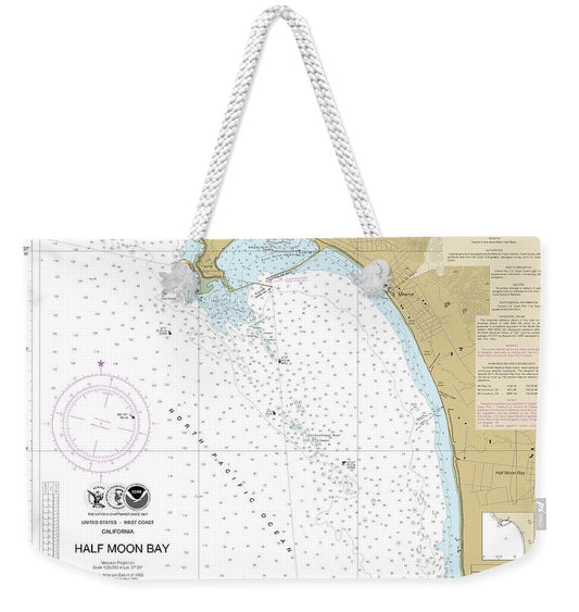 Nautical Chart-18682 Half Moon Bay - Weekender Tote Bag