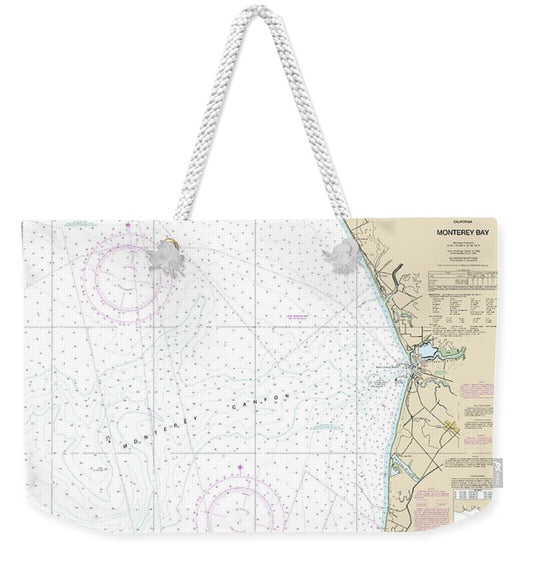 Nautical Chart-18685 Monterey Bay, Monterey Harbor, Moss Landing Harbor, Santa Cruz Small Craft Harbor - Weekender Tote Bag