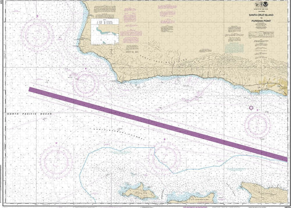 Nautical Chart-18721 Santa Cruz Island-purisima Point - Puzzle