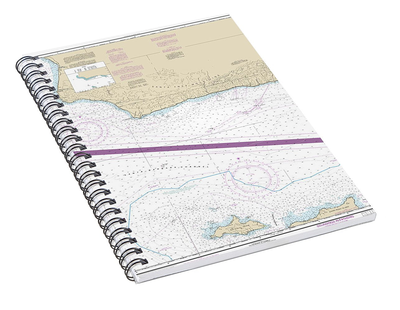 Nautical Chart-18721 Santa Cruz Island-purisima Point - Spiral Notebook