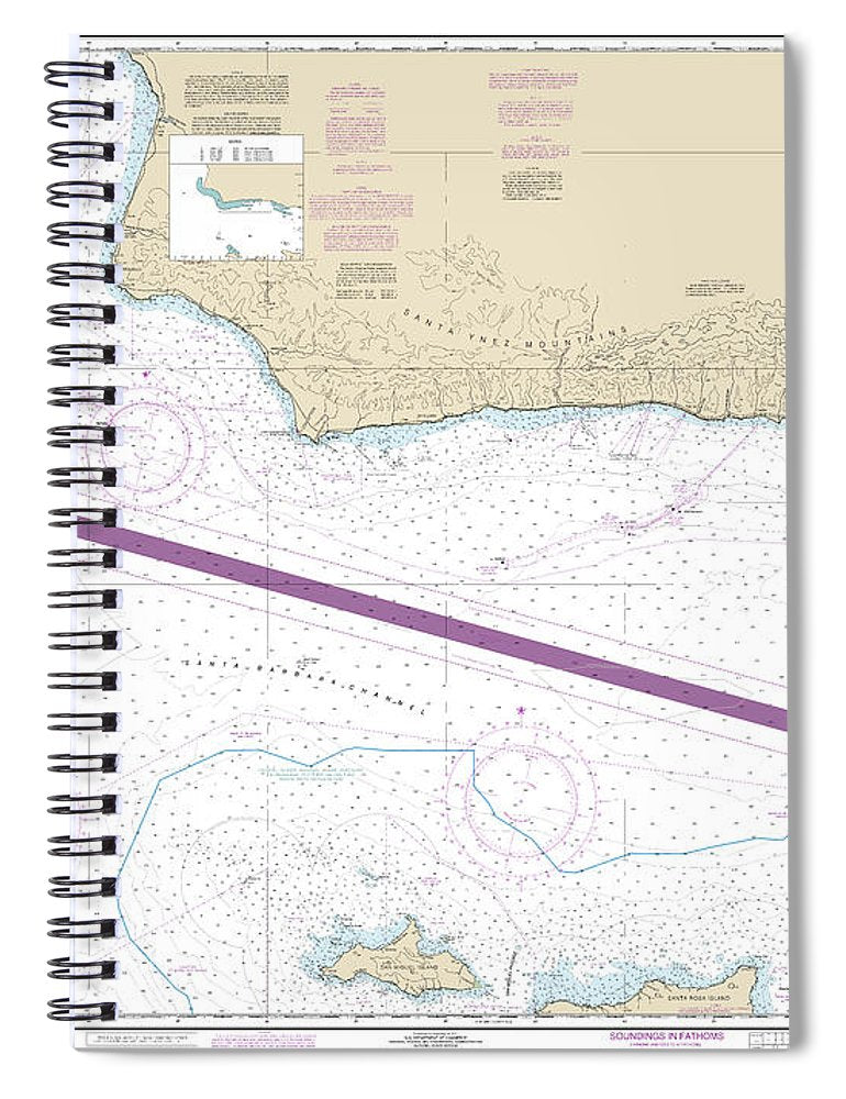 Nautical Chart 18721 Santa Cruz Island Purisima Point Spiral Notebook