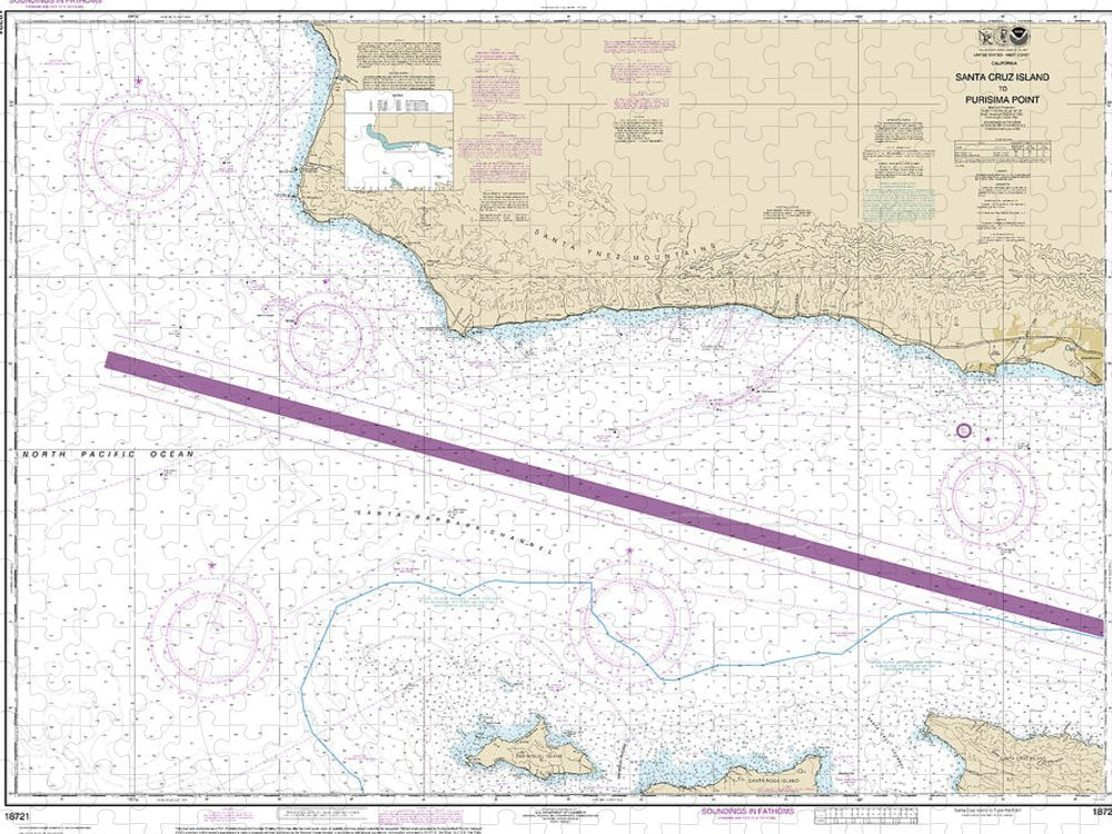 Nautical Chart 18721 Santa Cruz Island Purisima Point Puzzle