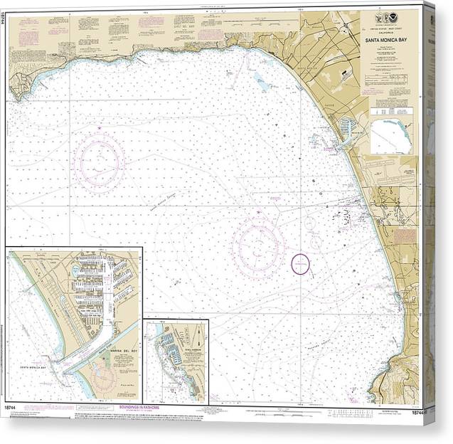 Nautical Chart-18744 Santa Monica Bay, King Harbor Canvas Print