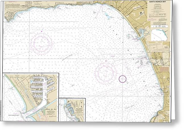 Nautical Chart-18744 Santa Monica Bay, King Harbor - Greeting Card