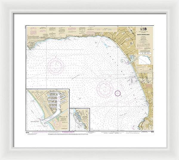 Nautical Chart-18744 Santa Monica Bay, King Harbor - Framed Print