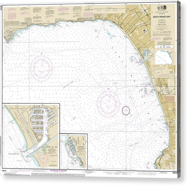 Nautical Chart-18744 Santa Monica Bay, King Harbor  Acrylic Print