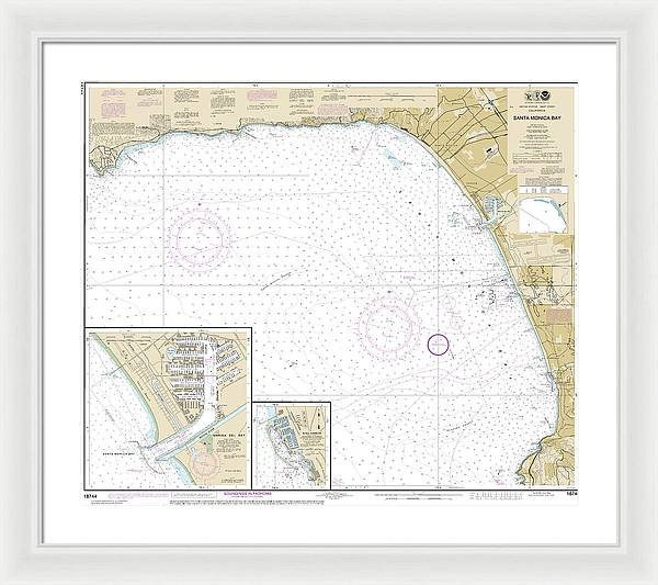 Nautical Chart-18744 Santa Monica Bay, King Harbor - Framed Print