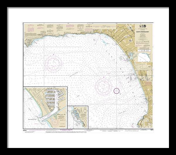 Nautical Chart-18744 Santa Monica Bay, King Harbor - Framed Print