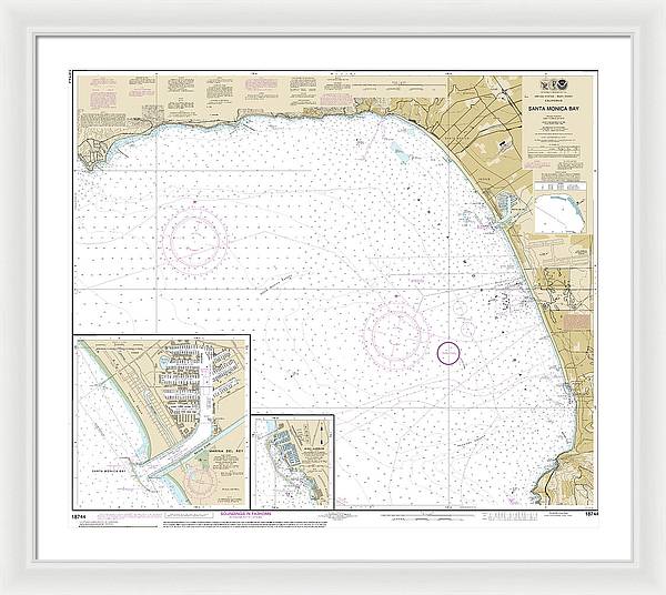 Nautical Chart-18744 Santa Monica Bay, King Harbor - Framed Print