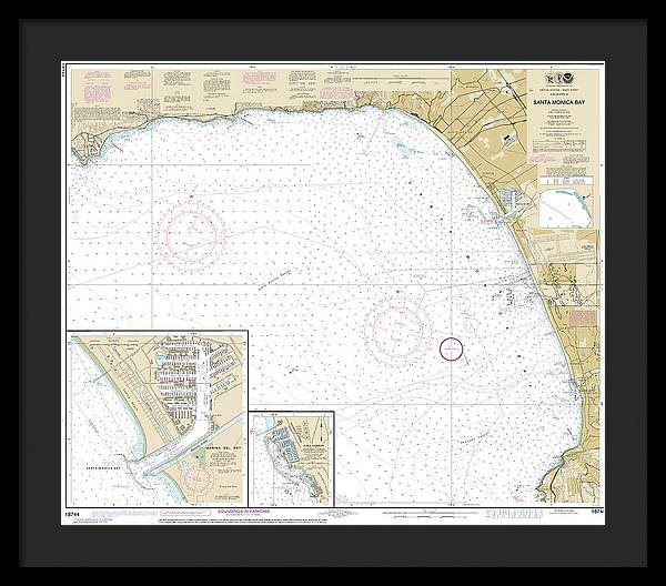 Nautical Chart-18744 Santa Monica Bay, King Harbor - Framed Print