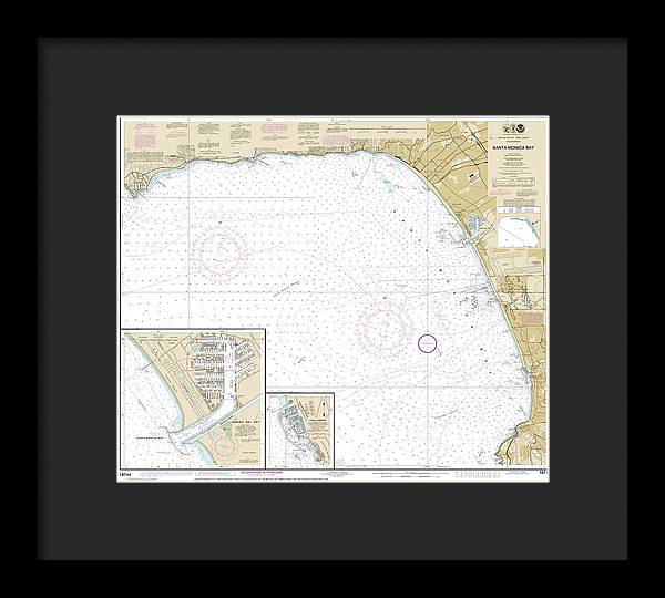 Nautical Chart-18744 Santa Monica Bay, King Harbor - Framed Print