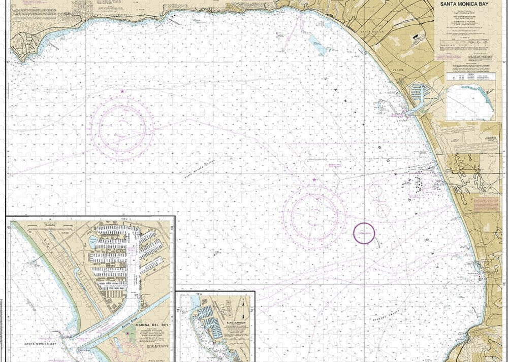 Nautical Chart-18744 Santa Monica Bay, King Harbor - Puzzle