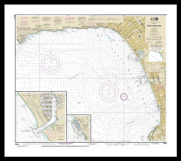 Nautical Chart-18744 Santa Monica Bay, King Harbor - Framed Print