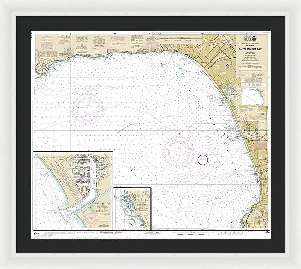 Nautical Chart-18744 Santa Monica Bay, King Harbor - Framed Print