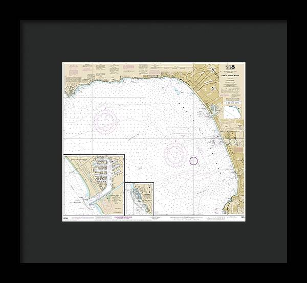 Nautical Chart-18744 Santa Monica Bay, King Harbor - Framed Print