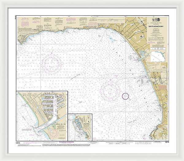 Nautical Chart-18744 Santa Monica Bay, King Harbor - Framed Print