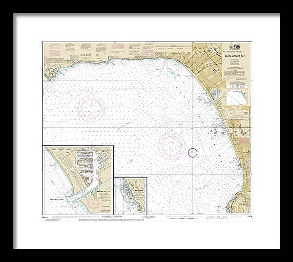 Nautical Chart-18744 Santa Monica Bay, King Harbor - Framed Print