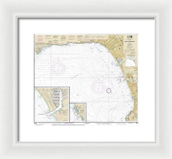 Nautical Chart-18744 Santa Monica Bay, King Harbor - Framed Print