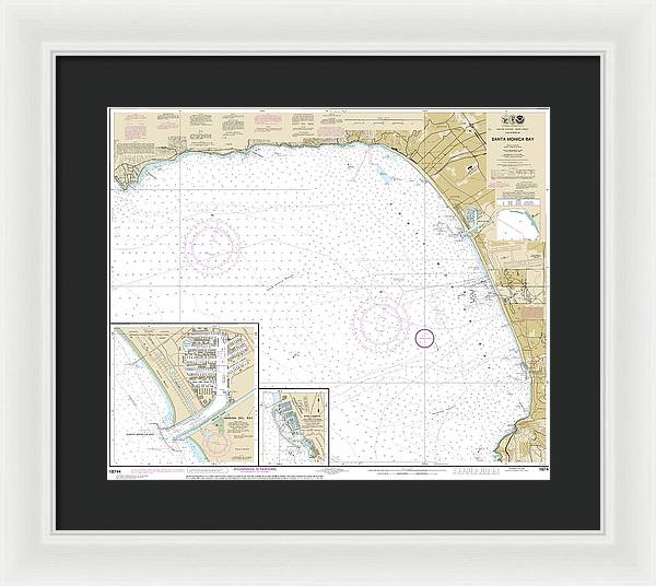 Nautical Chart-18744 Santa Monica Bay, King Harbor - Framed Print