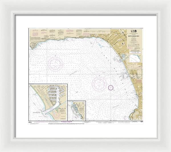 Nautical Chart-18744 Santa Monica Bay, King Harbor - Framed Print