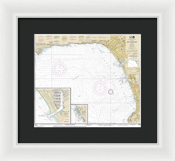 Nautical Chart-18744 Santa Monica Bay, King Harbor - Framed Print