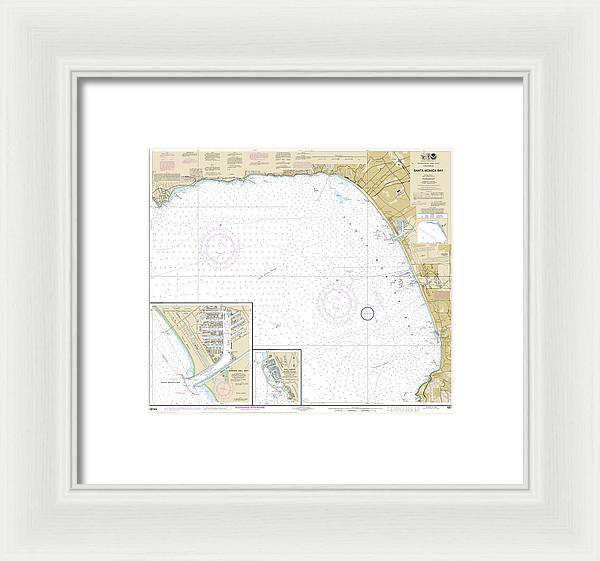 Nautical Chart-18744 Santa Monica Bay, King Harbor - Framed Print