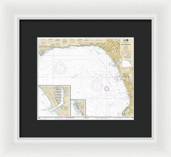 Nautical Chart-18744 Santa Monica Bay, King Harbor - Framed Print