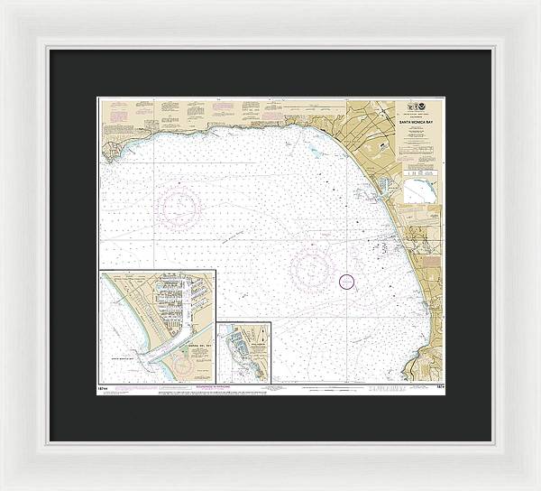 Nautical Chart-18744 Santa Monica Bay, King Harbor - Framed Print