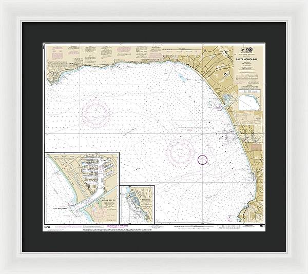 Nautical Chart-18744 Santa Monica Bay, King Harbor - Framed Print