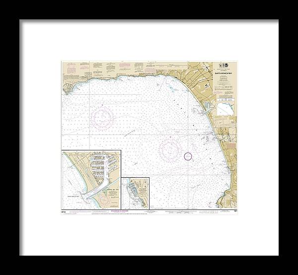 Nautical Chart-18744 Santa Monica Bay, King Harbor - Framed Print