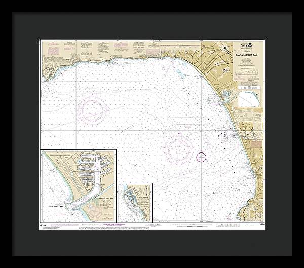 Nautical Chart-18744 Santa Monica Bay, King Harbor - Framed Print