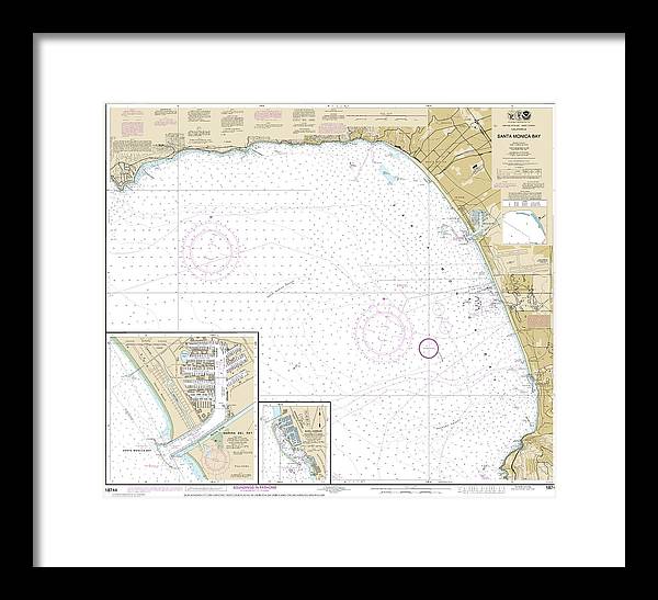 Nautical Chart-18744 Santa Monica Bay, King Harbor - Framed Print