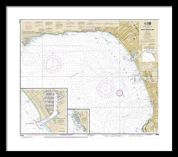 Nautical Chart-18744 Santa Monica Bay, King Harbor - Framed Print