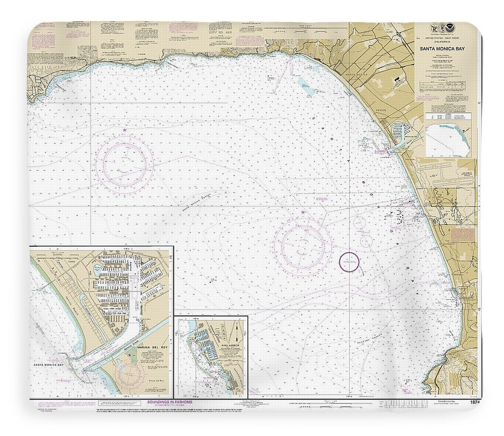 Nautical Chart-18744 Santa Monica Bay, King Harbor - Blanket