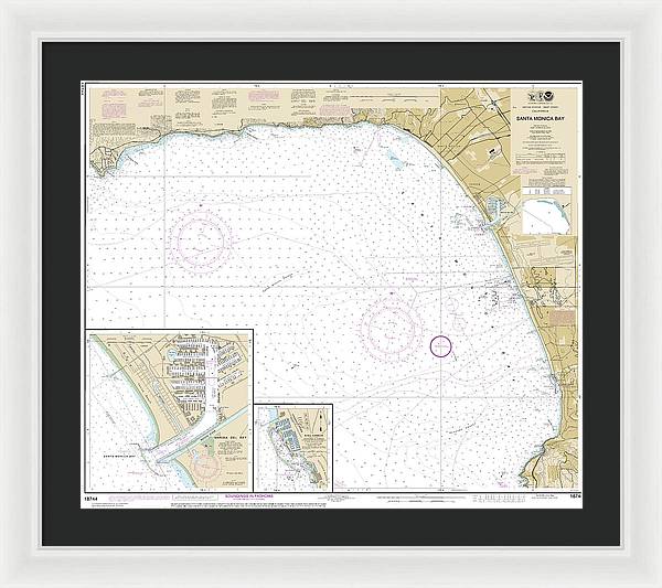 Nautical Chart-18744 Santa Monica Bay, King Harbor - Framed Print