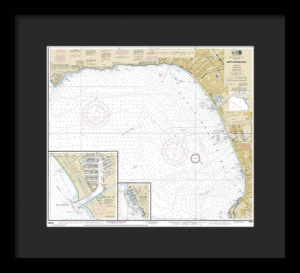 Nautical Chart-18744 Santa Monica Bay, King Harbor - Framed Print