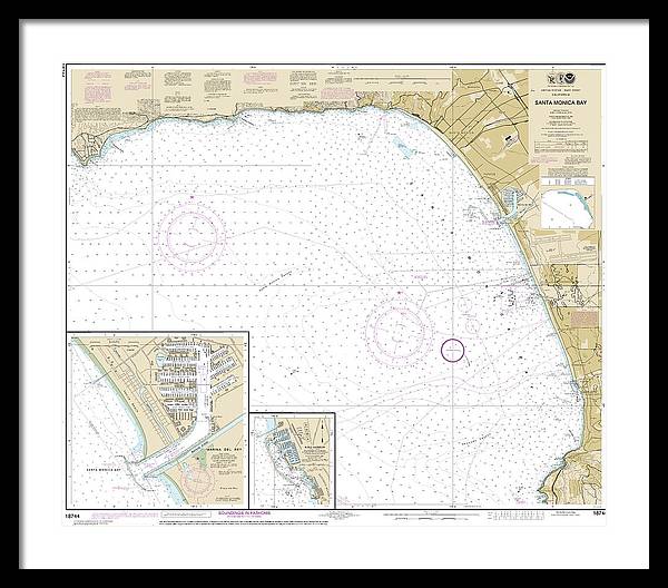 Nautical Chart-18744 Santa Monica Bay, King Harbor - Framed Print