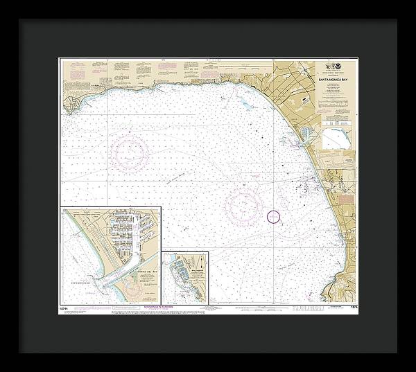 Nautical Chart-18744 Santa Monica Bay, King Harbor - Framed Print