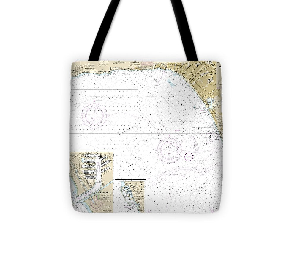 Nautical Chart 18744 Santa Monica Bay, King Harbor Tote Bag