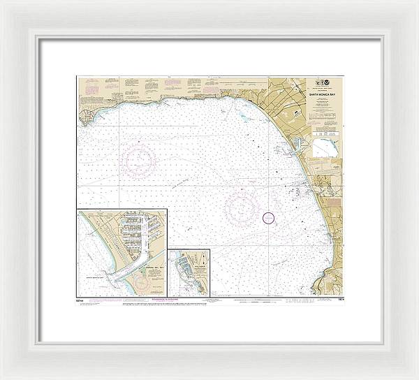 Nautical Chart-18744 Santa Monica Bay, King Harbor - Framed Print