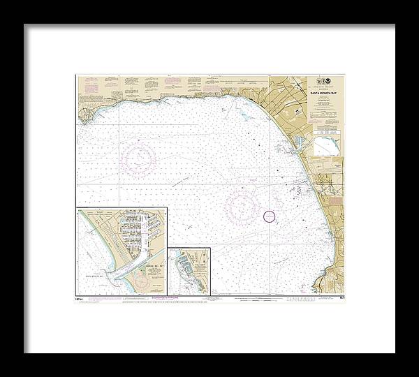 Nautical Chart-18744 Santa Monica Bay, King Harbor - Framed Print