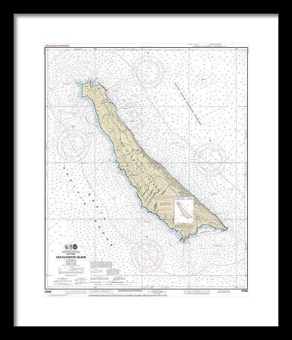 Nautical Chart-18762 San Clemente Island - Framed Print