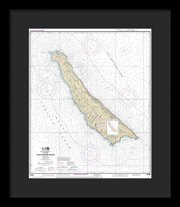 Nautical Chart-18762 San Clemente Island - Framed Print