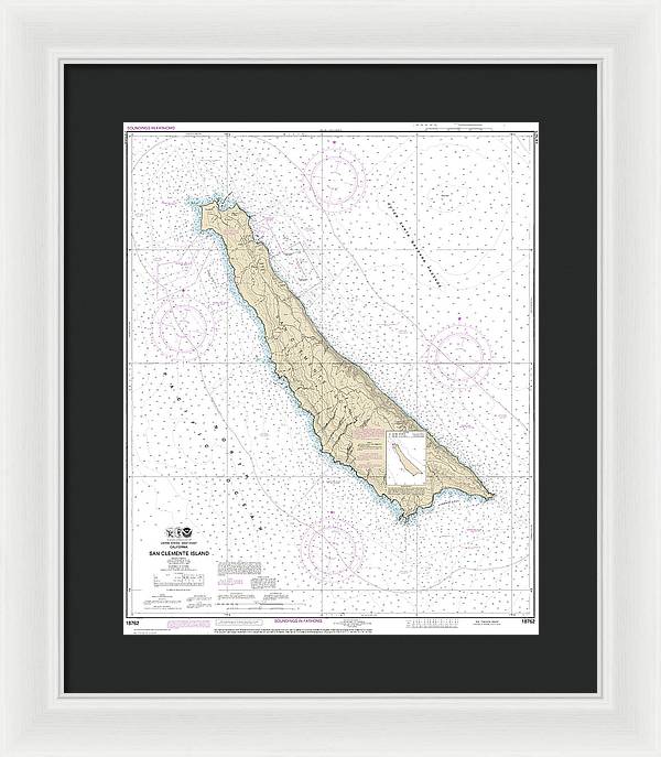 Nautical Chart-18762 San Clemente Island - Framed Print