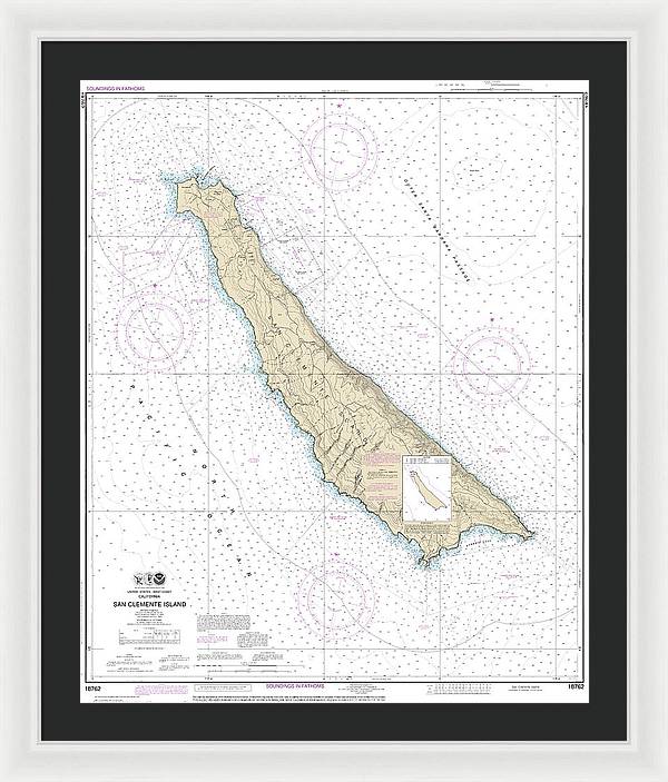 Nautical Chart-18762 San Clemente Island - Framed Print