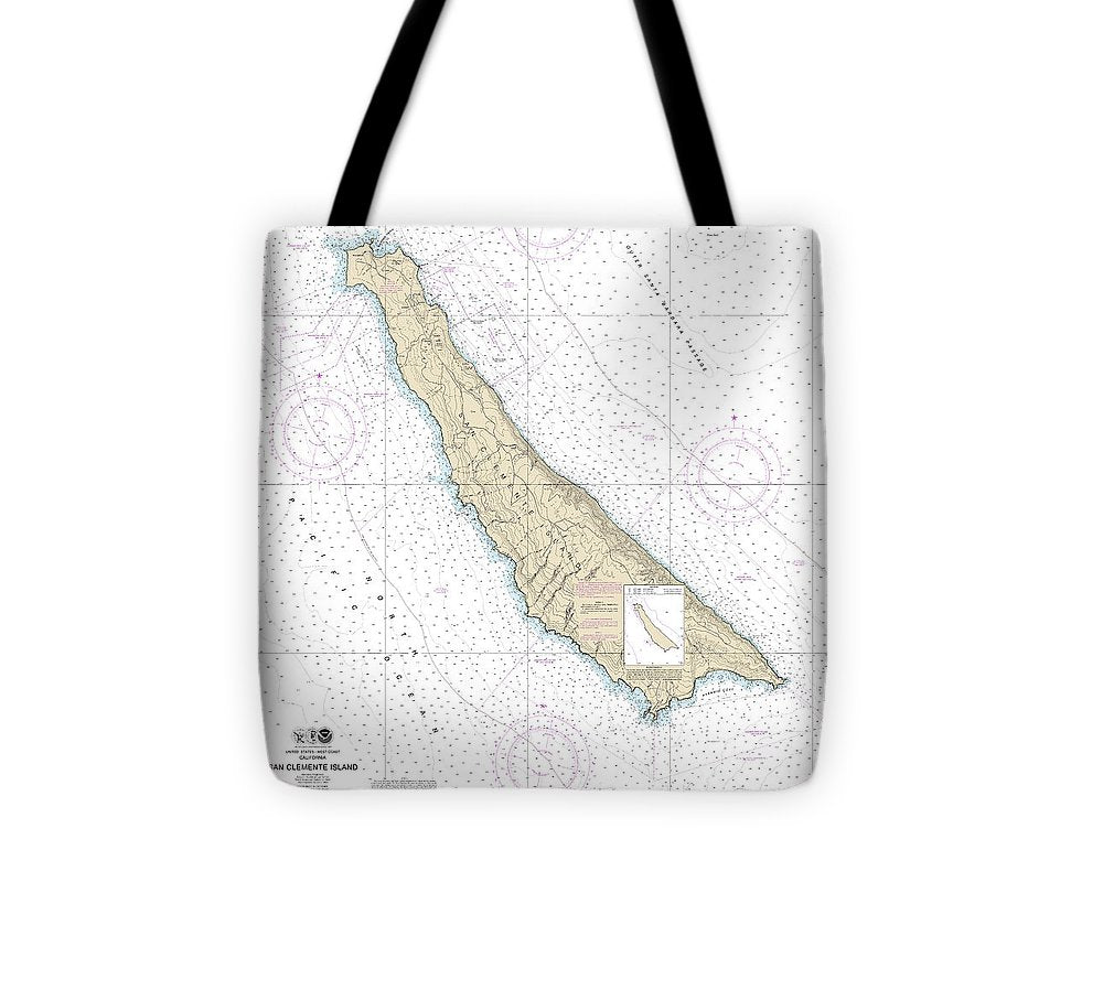 Nautical Chart 18762 San Clemente Island Tote Bag