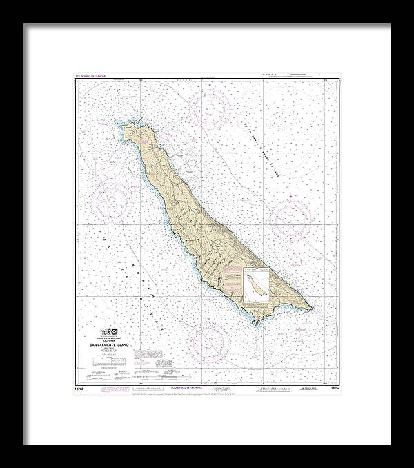 Nautical Chart-18762 San Clemente Island - Framed Print